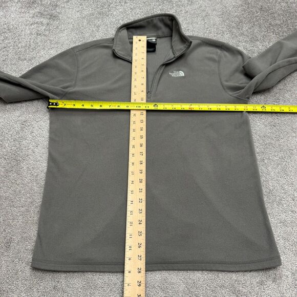 The North Face TKA 100 Glacier 1/4 Zip Fleece Jacket Men Large Gray Outdoor Hike - Picture 11 of 15